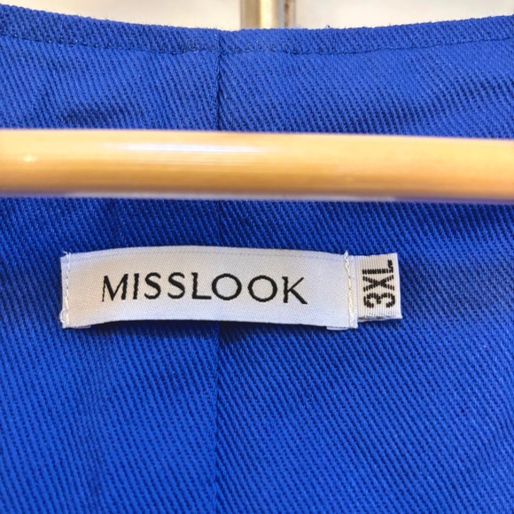 MISSLOOK Royal Blue Buttoned Jumper Dress Size XXXL Cotton Teacher Smock Artsy - Picture 2 of 8